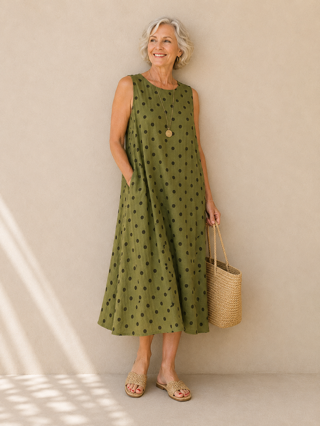 Vestido Midi Lino Luna
