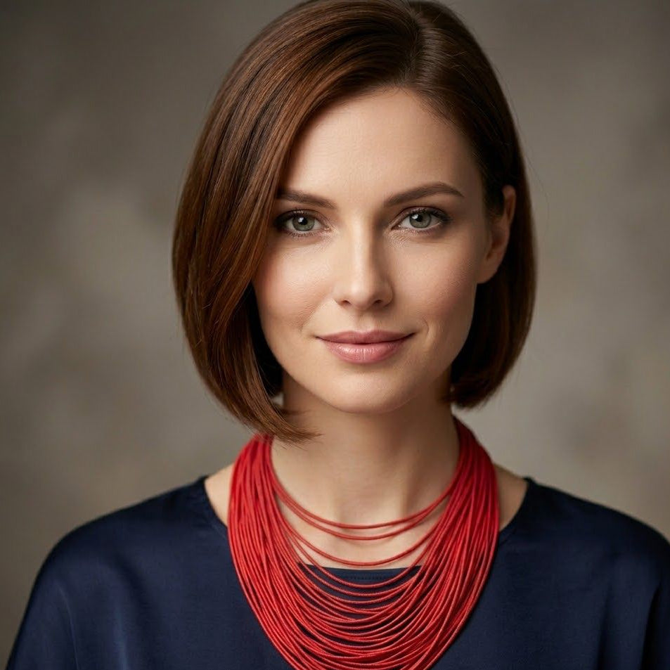 Collar Multilayer Red Statement