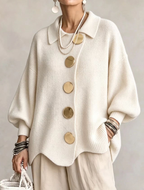Cárdigan de Punto Oversize con Botones Metálicos