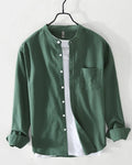 Camisa de algodón con cuello mao Porto - LOVRA DESIGN