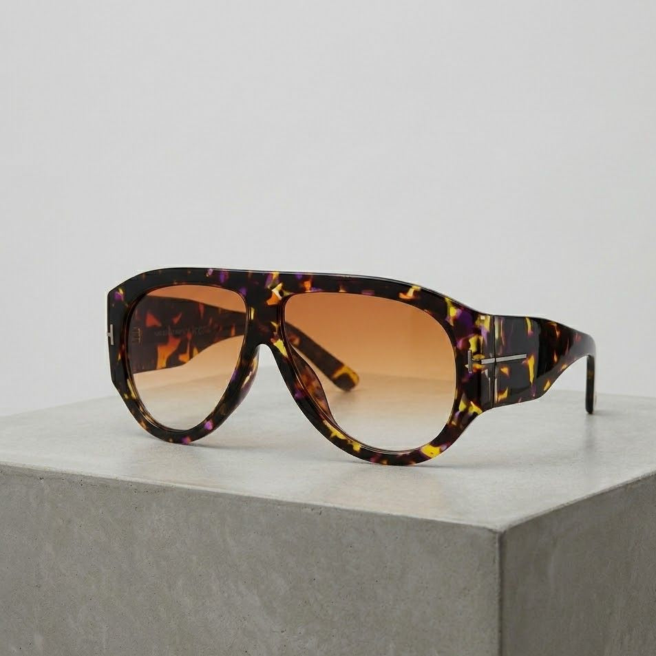 Bold Amber Retro Glasses