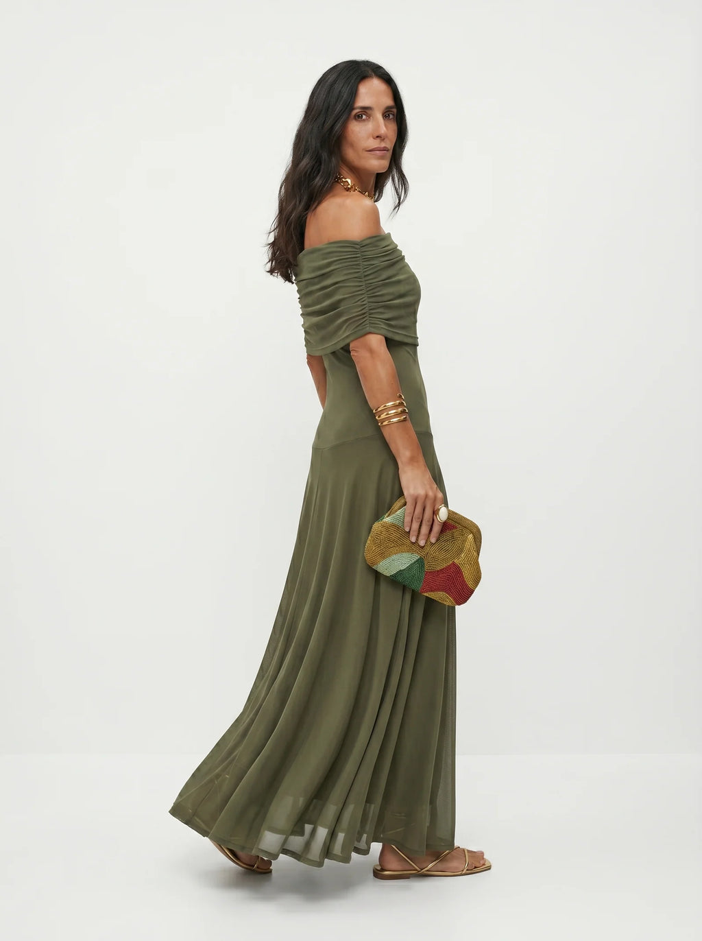Vestido Maxi Tie-Dye de Un Hombro Elara
