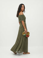 Vestido Maxi Tie-Dye de Un Hombro Elara