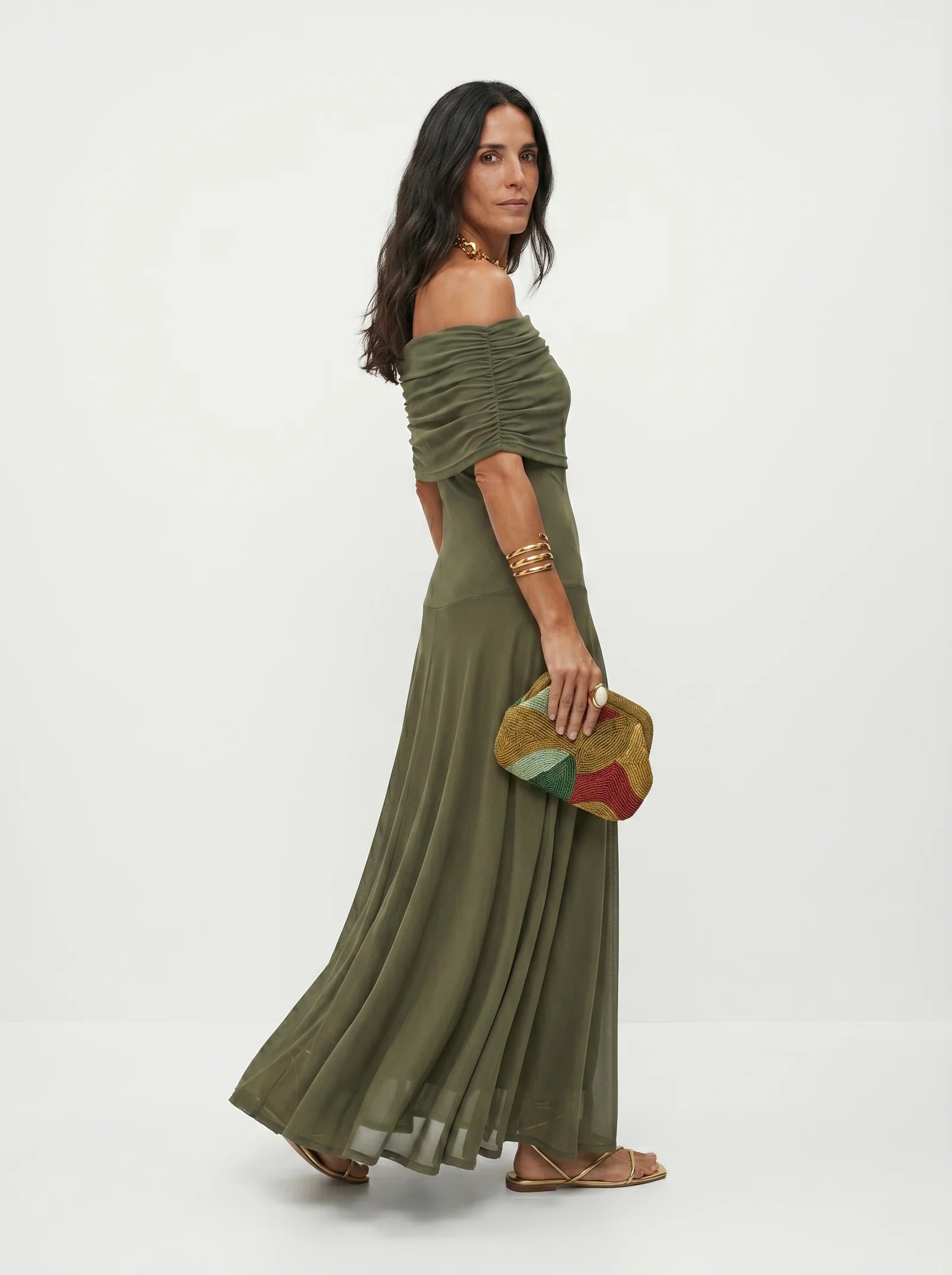 Vestido Maxi Tie-Dye de Un Hombro Elara