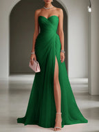 Ariadna | Long Party Dress with Draping and Side Slit