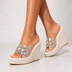 Sandalias de Cuña Riviera con Cristales