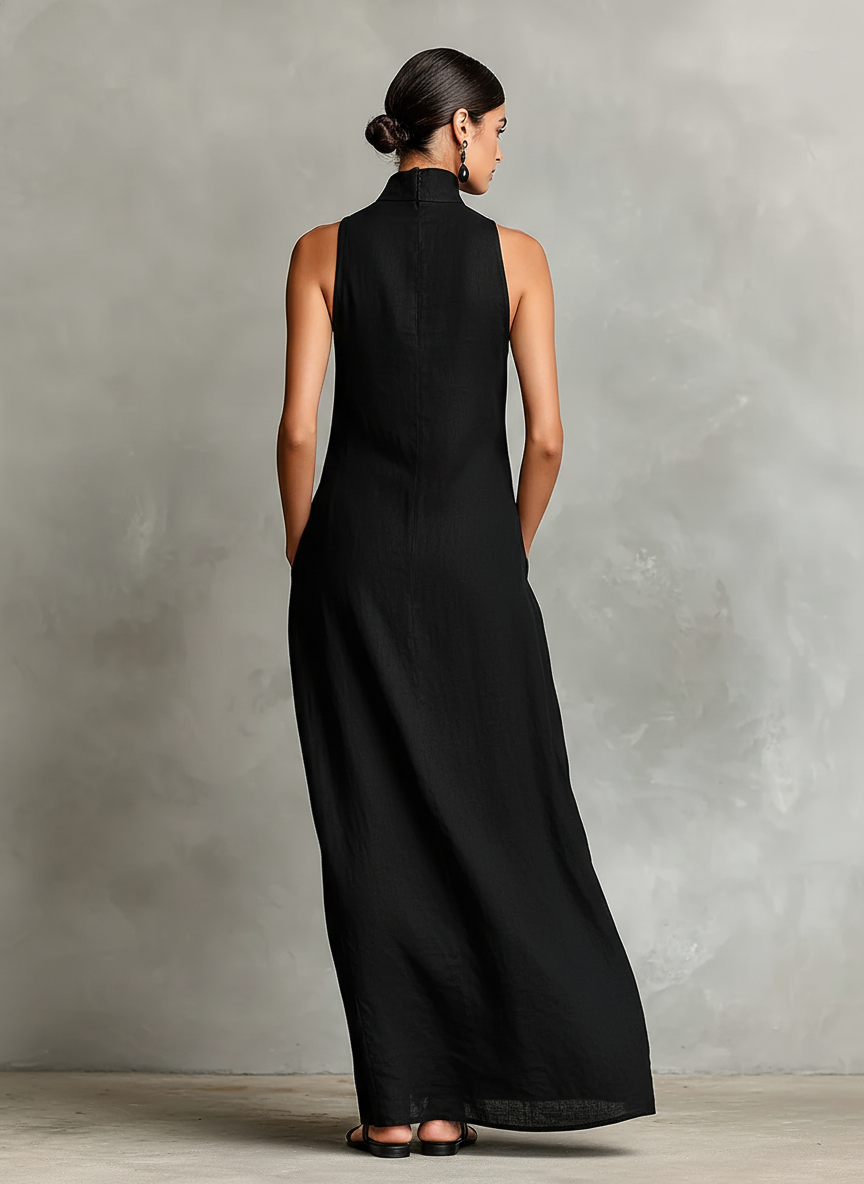 Minimalist long black dress