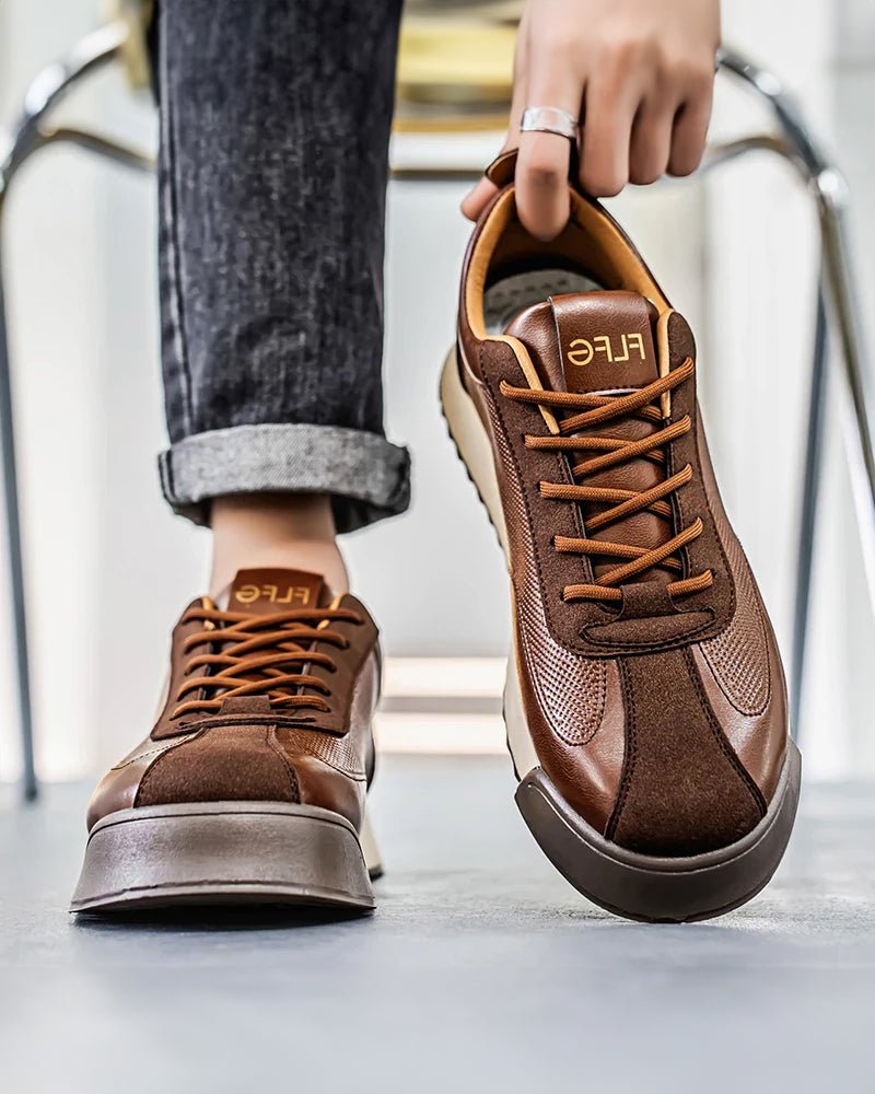 Zapatillas de piel con paneles Zanello - LOVRA DESIGN