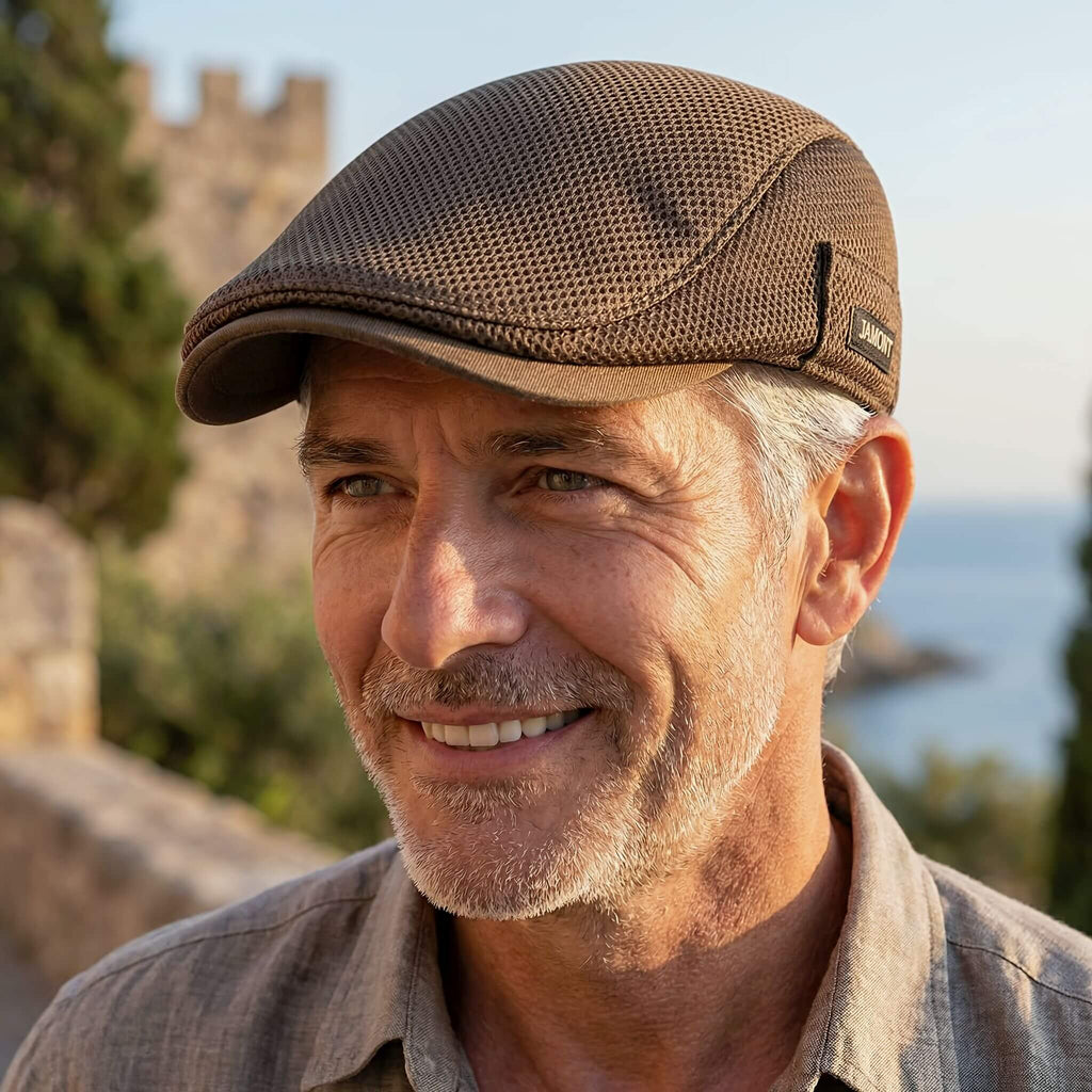 Gorra plana malla informal para hombre