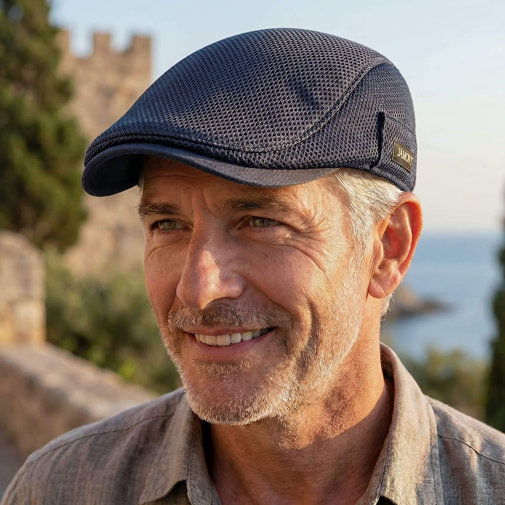 Gorra plana malla informal para hombre