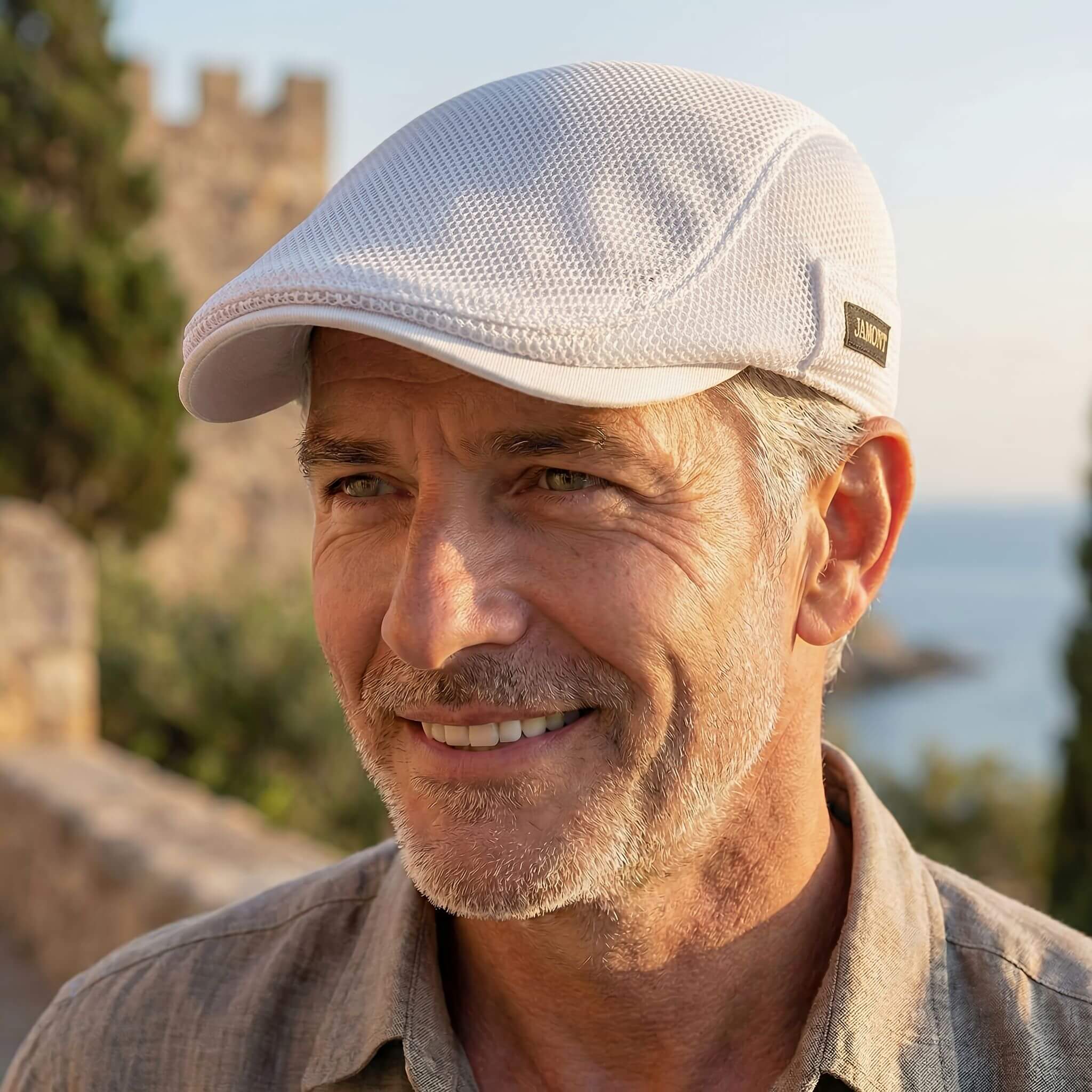 Gorra plana malla informal para hombre