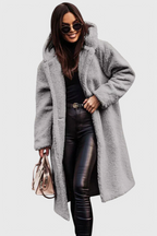 Mila Long Coat in Soft Fur with Casual Cut