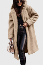 Mila Long Coat in Soft Fur with Casual Cut