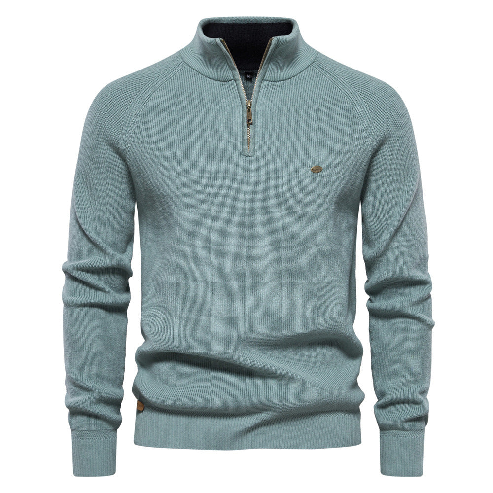 Jersey de Canalé con Media Cremallera