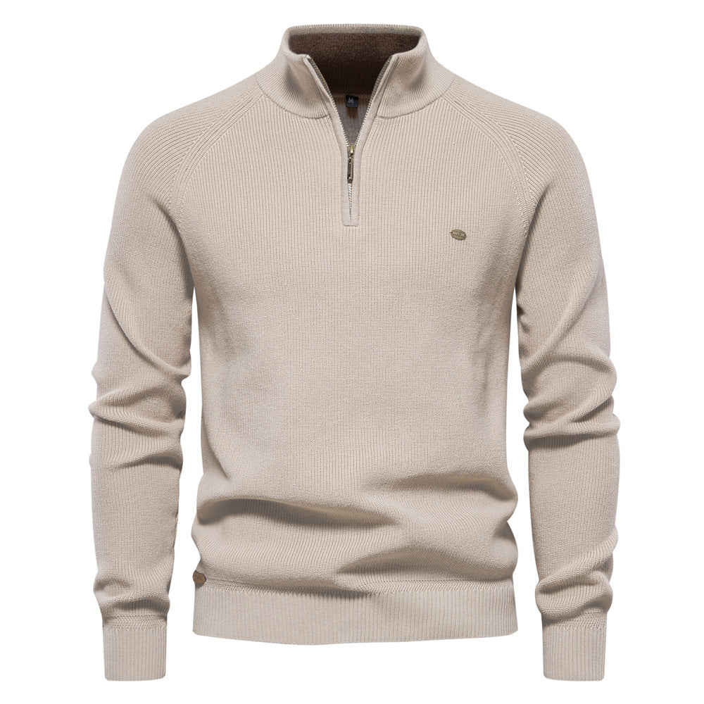 Jersey de Canalé con Media Cremallera