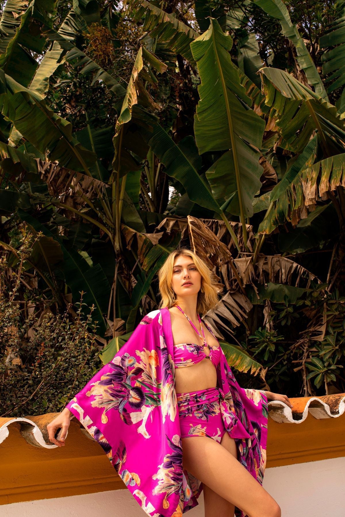 Riviera Bikini Cover - up Set - Pink - LOVRA DESIGN