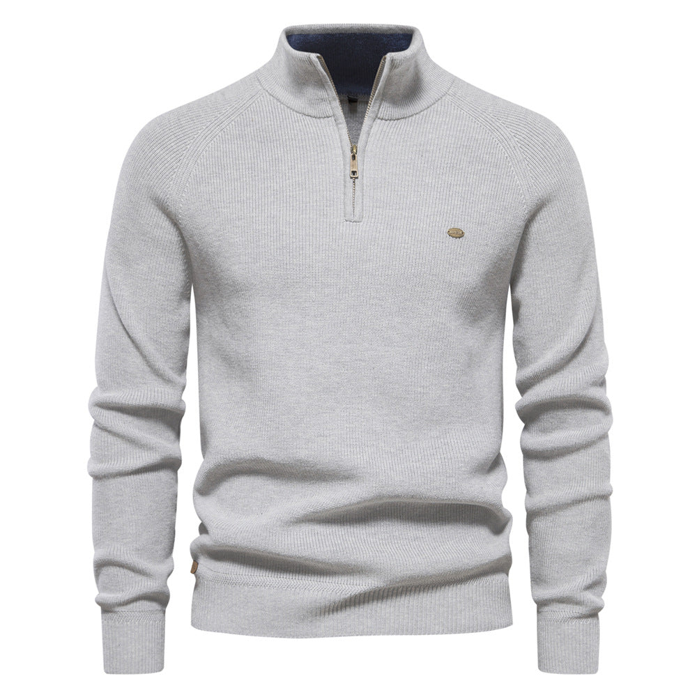 Jersey de Canalé con Media Cremallera