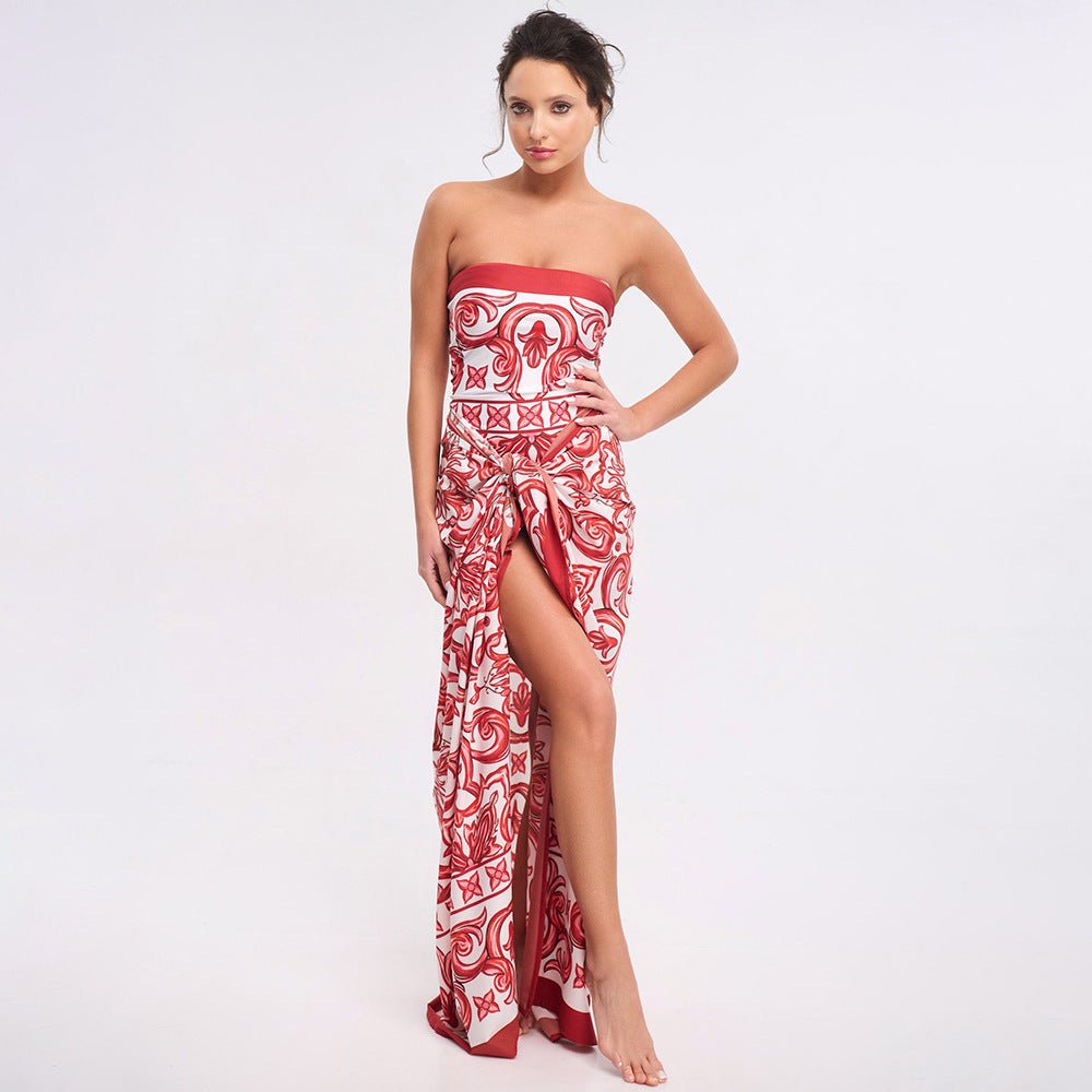 Seaside Rouge Swimsuit Set - Red - LOVRA DESIGN
