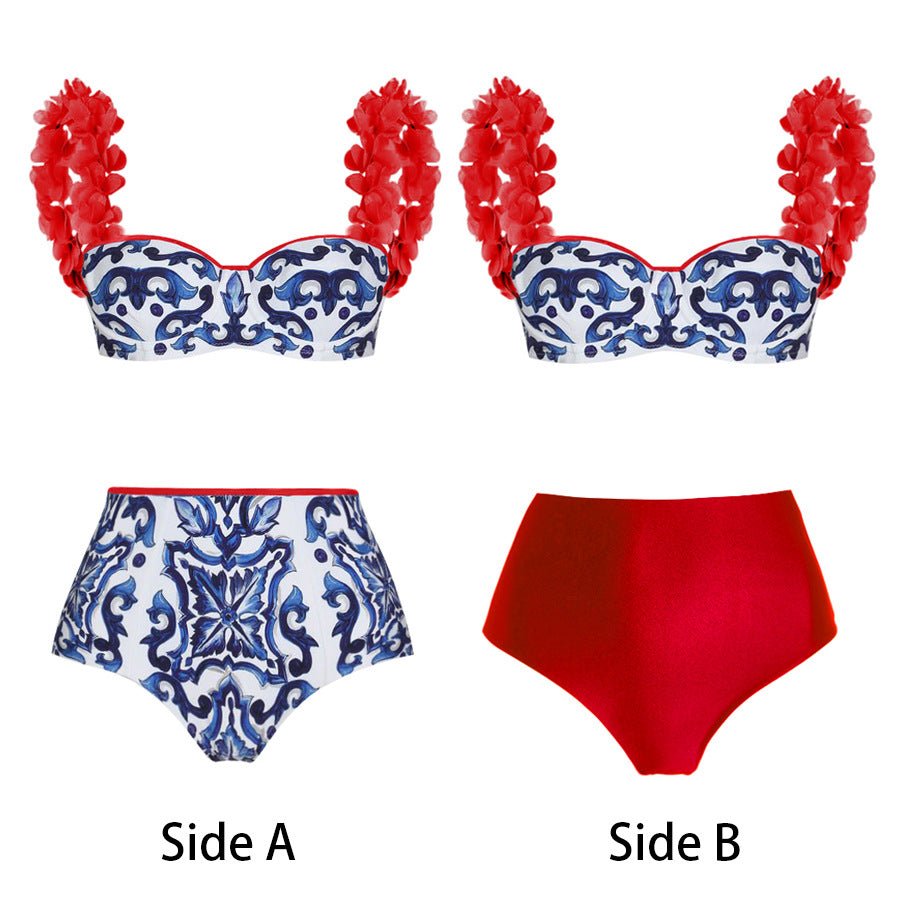 Lina Reversable Bikini - Red - LOVRA DESIGN