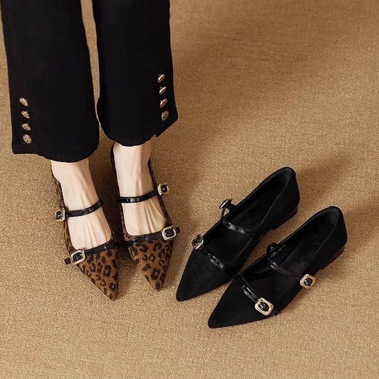 Merceditas de Punta Leopardo con Doble Tira - LOVRA DESIGN