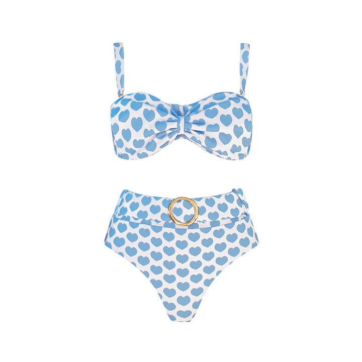Set Amore Capri Bikini de Cintura Alta y Maxi Falda con Estampado de Corazones - LOVRA DESIGN