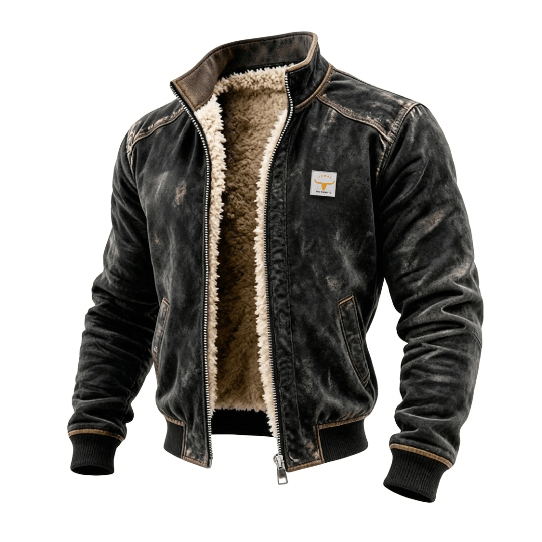 Chaqueta aviador acolchada de polipiel con forro cálido - LOVRA DESIGN