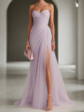 Ariadna | Long Party Dress with Draping and Side Slit