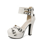 Valeria Studded Platform Heels – Women’s 12.5cm Buckle Sandals