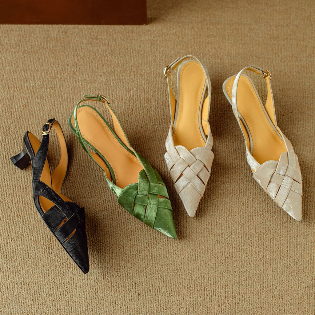 Slingback SANTORINI Elegancia Artesanal en Piel