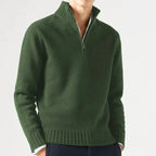 Maglione in lana a collo alto con zip