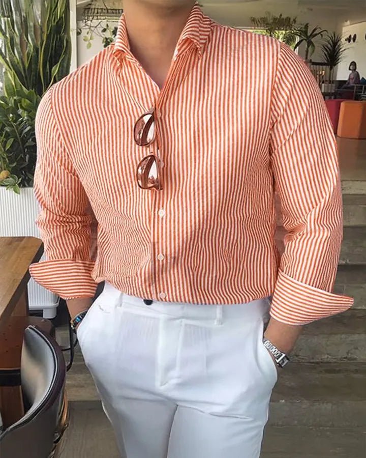 Camisa de lino a rayas Riviera - LOVRA DESIGN