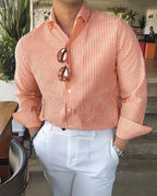 Camisa de lino a rayas Riviera - LOVRA DESIGN