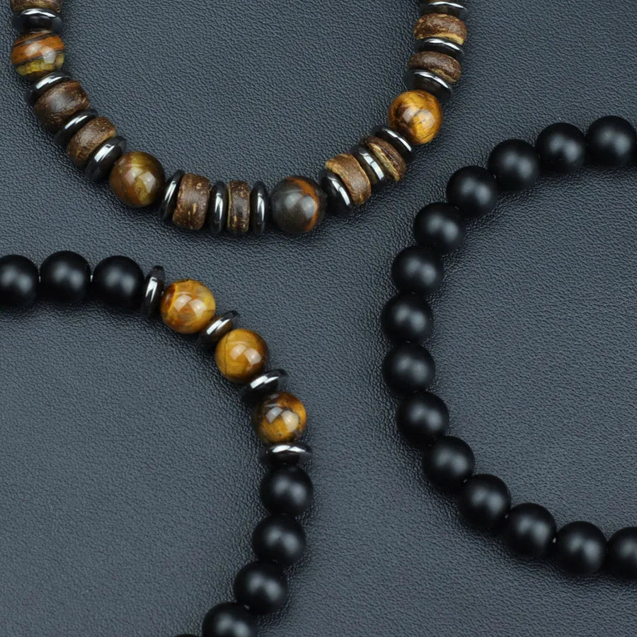 Set de Pulseras SIENA Piedra Natural y Ónix