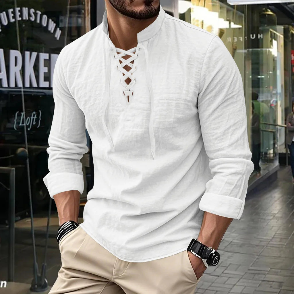 Men's Linen and Cotton Viking Shirt