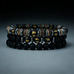 SIENA Natural Stone and Onyx Bracelet Set