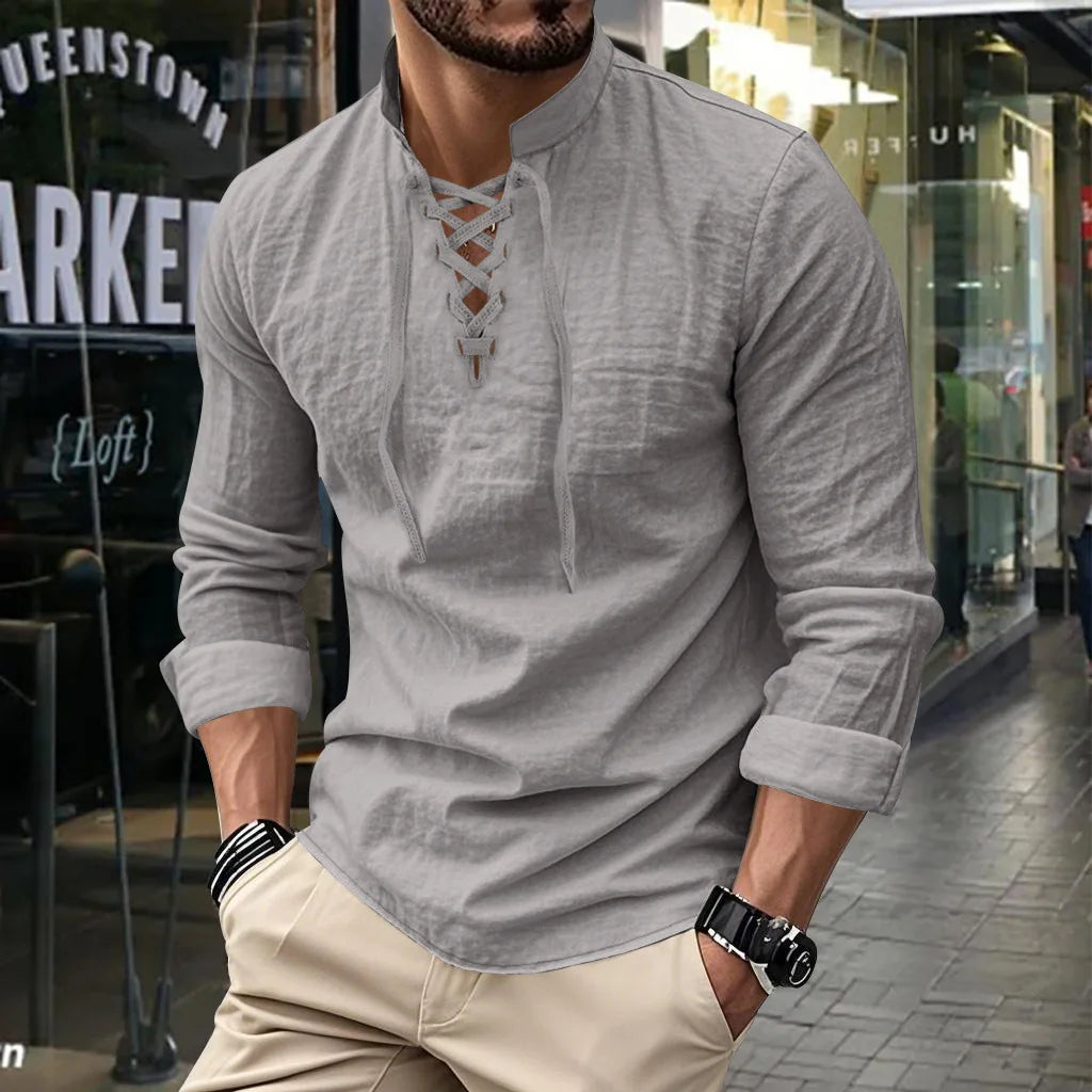 Men's Linen and Cotton Viking Shirt