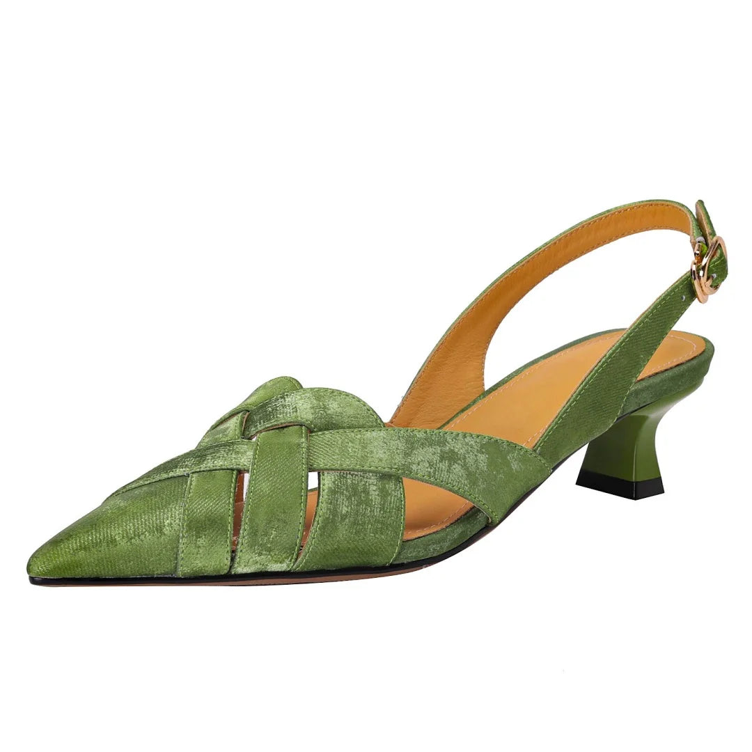 Slingback SANTORINI Elegancia Artesanal en Piel