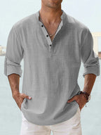 Camisa Coreana Levante Algodón Estival Texturizado