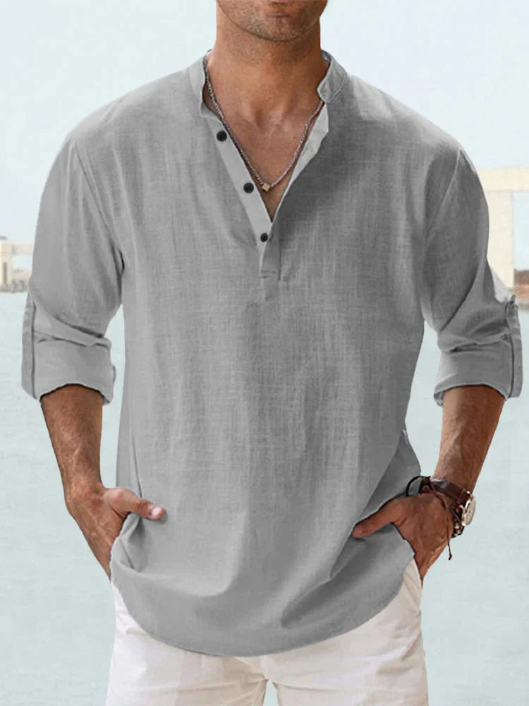 Camisa Coreana Levante Algodón Estival Texturizado