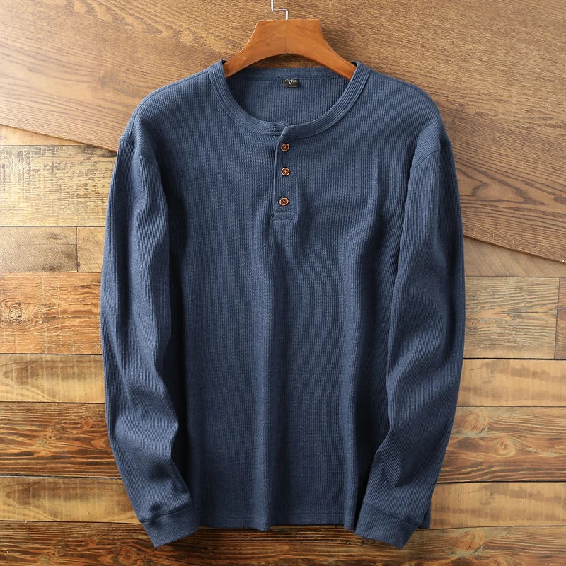 Camiseta Henley de Manga Larga