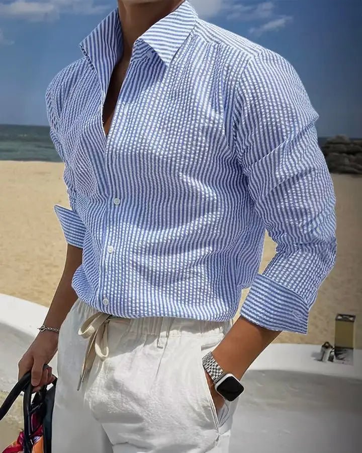 Camisa de lino a rayas Riviera - LOVRA DESIGN