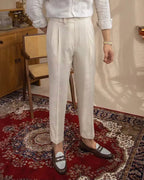 Pantalón de lino con pinzas Monaco - LOVRA DESIGN