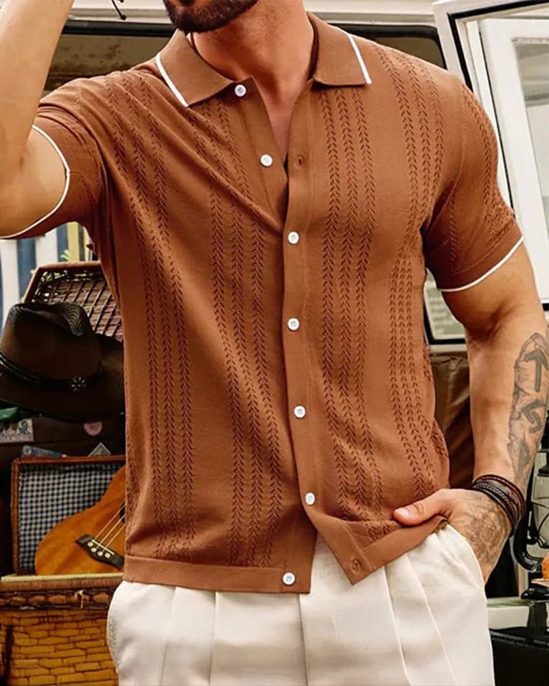 Polo de punto jacquard Felino - LOVRA DESIGN