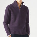 Maglione in lana a collo alto con zip