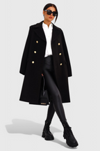 Yara Double-Breasted Wool Coat with a Fitted Cut