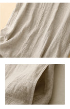 Aiko Natural Linen Midi Dress
