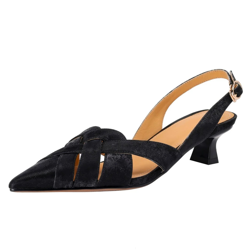 Slingback SANTORINI Elegancia Artesanal en Piel