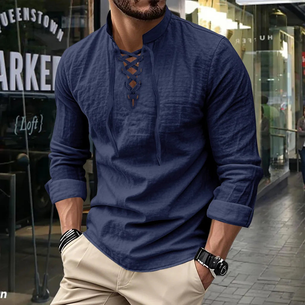 Men's Linen and Cotton Viking Shirt