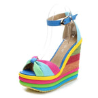 Luna Ankle-Wrap Wedge Sandals