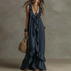 Vestido Maxi Selva Elegancia Bohemia con Volantes - LOVRA DESIGN